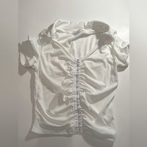 White button down crop top